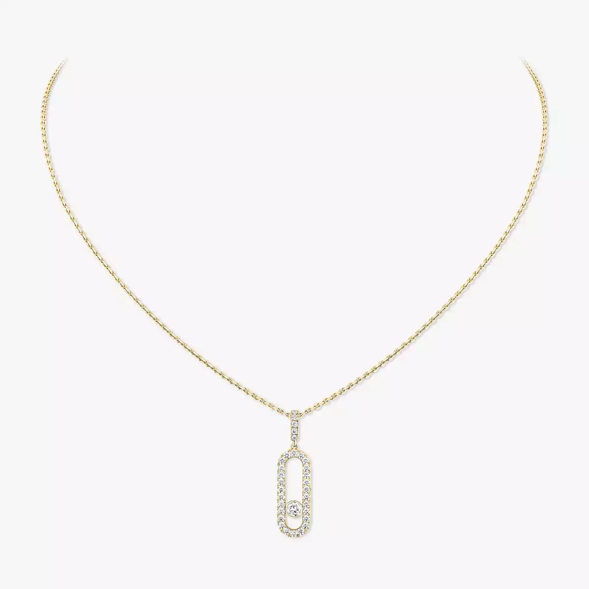 [ElanLuxe Jewelry]Move Uno Diamond Necklace in Rose Gold