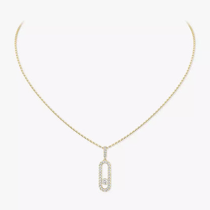 [ElanLuxe Jewelry]Move Uno Diamond Necklace in Rose Gold