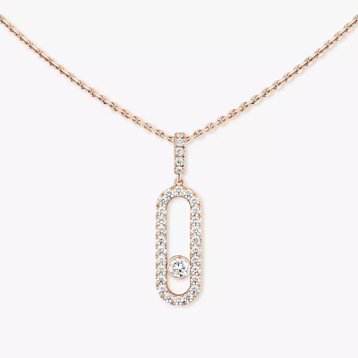 [ElanLuxe Jewelry]Move Uno Diamond Necklace in Rose Gold