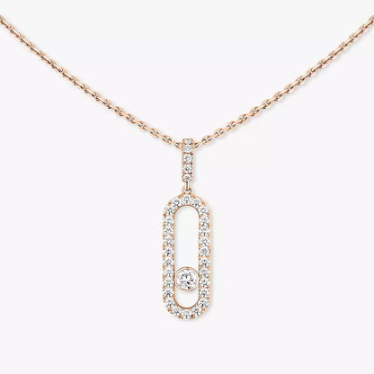 [ElanLuxe Jewelry]Move Uno Diamond Necklace in Rose Gold
