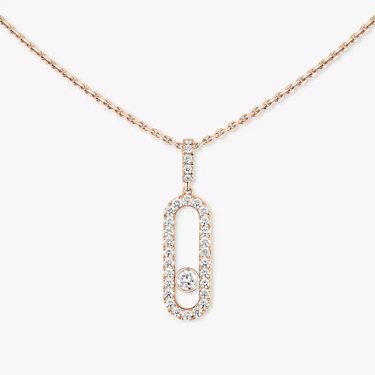 [ElanLuxe Jewelry]Move Uno Diamond Necklace in Rose Gold