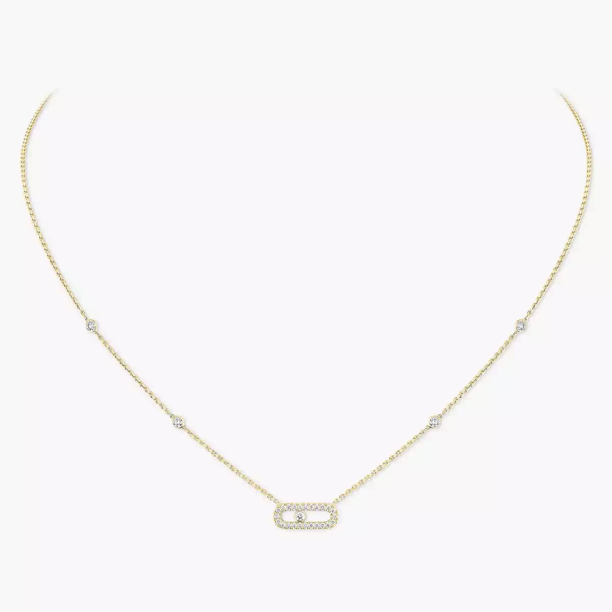 [ElanLuxe Jewelry]Diamond Necklace Move Uno
