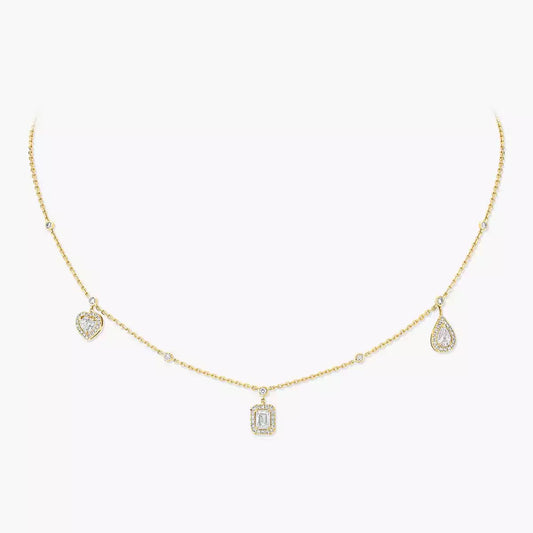 [ElanLuxe Jewelry]My Twin Diamond Necklace in Silver