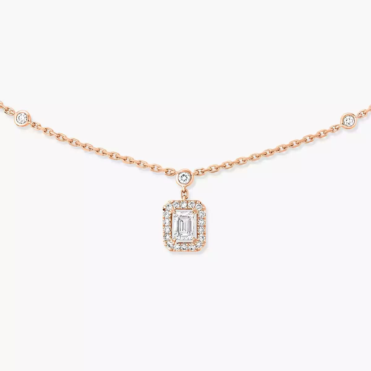 [ElanLuxe Jewelry]My Twin Diamond Necklace in Silver