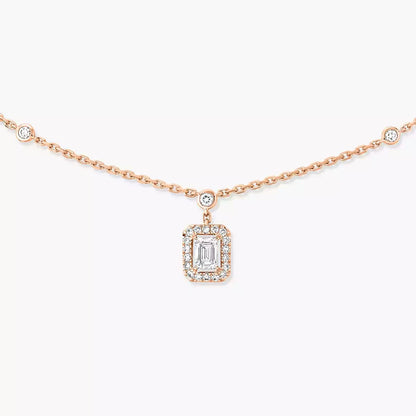 [ElanLuxe Jewelry]My Twin Diamond Necklace in Silver