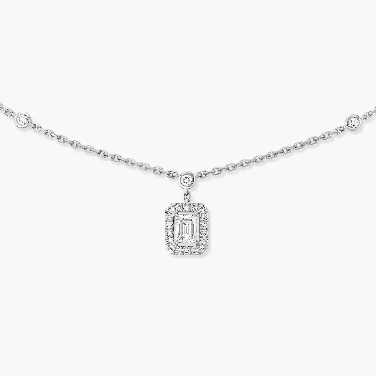 [ElanLuxe Jewelry]My Twin Diamond Necklace in Silver