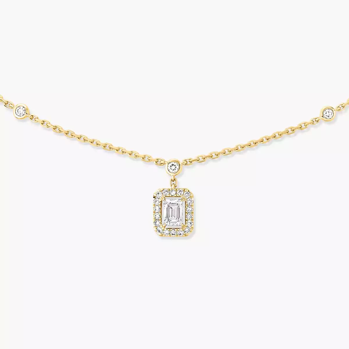 [ElanLuxe Jewelry]My Twin Diamond Necklace in Silver