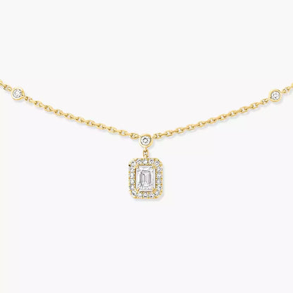 [ElanLuxe Jewelry]My Twin Diamond Necklace in Silver