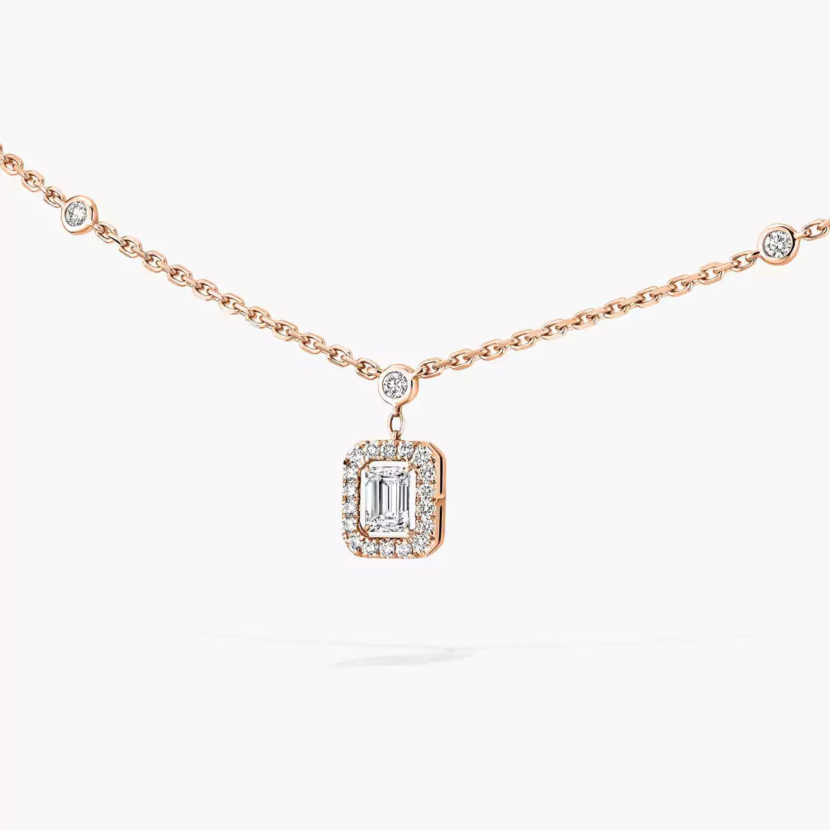 [ElanLuxe Jewelry]My Twin Diamond Necklace in Silver