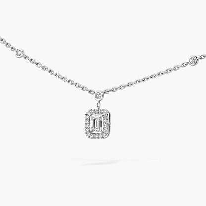 [ElanLuxe Jewelry]My Twin Diamond Necklace in Silver