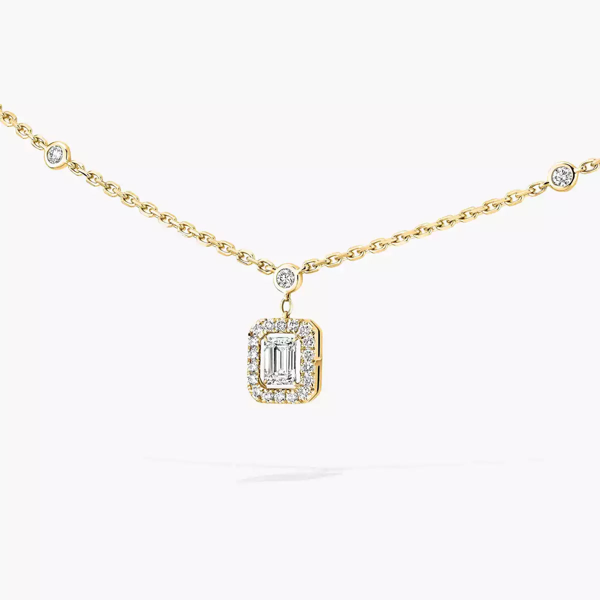 [ElanLuxe Jewelry]My Twin Diamond Necklace in Silver