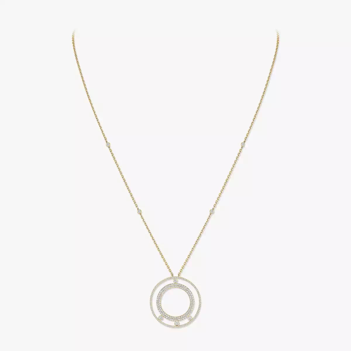 [ElanLuxe Jewelry]Move Romane Long Pave_-Set Diamond Necklace
