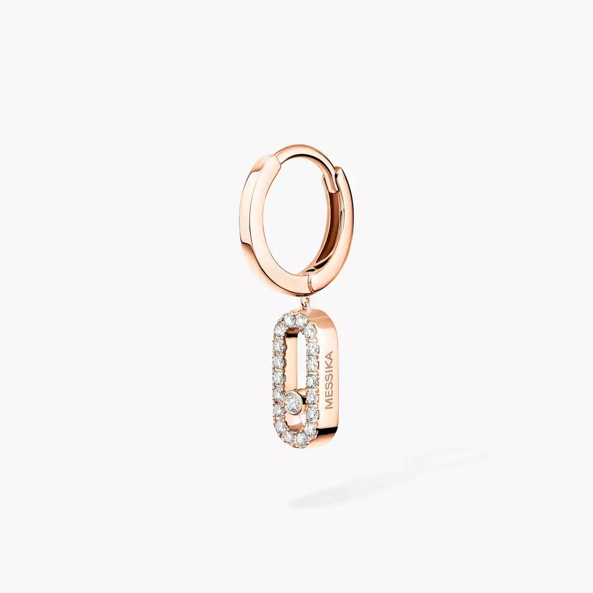 [ElanLuxe Jewelry]Move Uno Single Diamond Hoop Earring