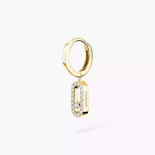 [ElanLuxe Jewelry]Move Uno Single Diamond Hoop Earring