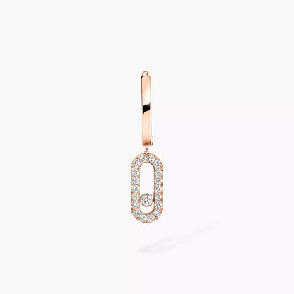 [ElanLuxe Jewelry]Move Uno Single Diamond Hoop Earring