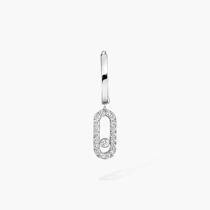 [ElanLuxe Jewelry]Move Uno Single Diamond Hoop Earring