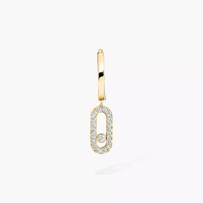[ElanLuxe Jewelry]Move Uno Single Diamond Hoop Earring
