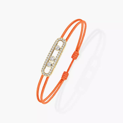 [ElanLuxe Jewelry]Messika Care(s) pink cord pav bracelet