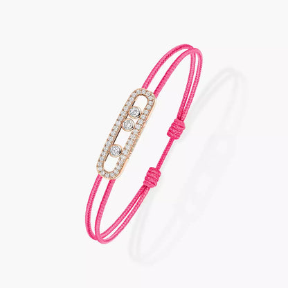 [ElanLuxe Jewelry]Messika Care(s) pink cord pav bracelet