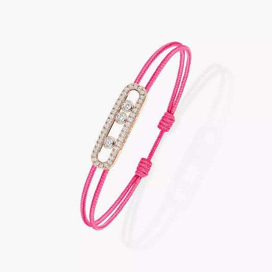 [ElanLuxe Jewelry]Messika Care(s) pink cord pav bracelet
