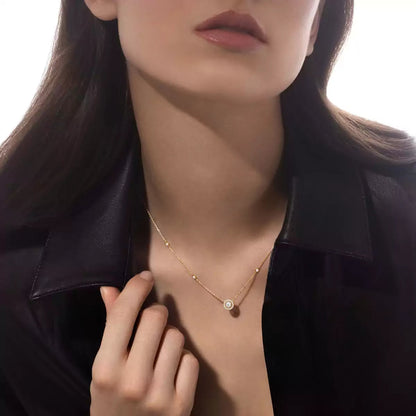 [ElanLuxe Jewelry]Diamond Necklace 0,20ct Brilliant Shape Joy