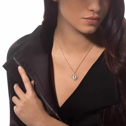 [ElanLuxe Jewelry]Lucky Move Diamond Necklace in Rose Gold and White Mother-of-Pearl