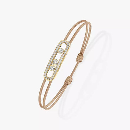 [ElanLuxe Jewelry]Messika Care(s) pink cord pav bracelet