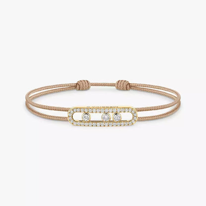[ElanLuxe Jewelry]Messika Care(s) pink cord pav bracelet