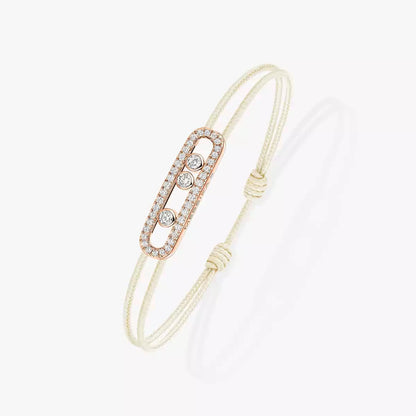 [ElanLuxe Jewelry]Messika Care(s) pink cord pav bracelet