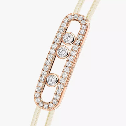 [ElanLuxe Jewelry]Messika Care(s) pink cord pav bracelet