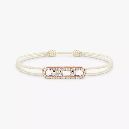 [ElanLuxe Jewelry]Messika Care(s) pink cord pav bracelet