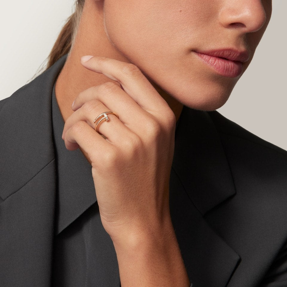 [ElanLuxe Jewelry]JUSTE 1.8MM HALF DIAMOND RING