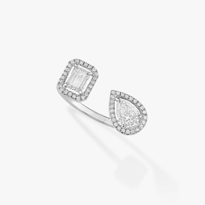 [ElanLuxe Jewelry]MY TWIN TOI & MOI SILVER DIAMOND RING