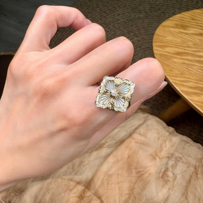[ElanLuxe Jewelry JEWELRY] OPERA TULLE  RING WITH  ENAMEL BACKGROUND