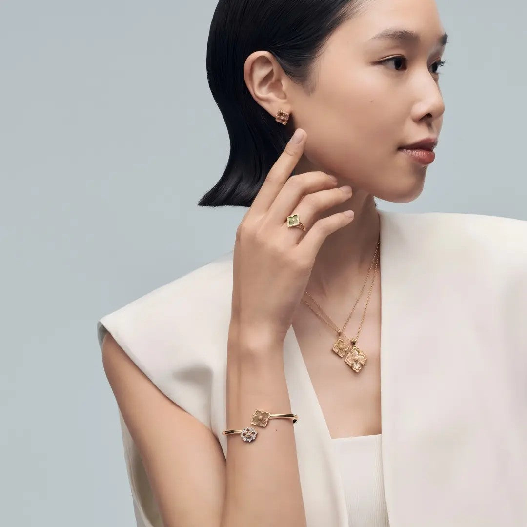 [ElanLuxe Jewelry JEWELRY] OPERA TULLE  RING WITH  ENAMEL BACKGROUND