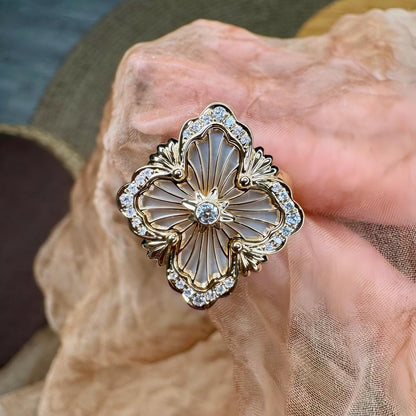 [ElanLuxe Jewelry JEWELRY] OPERA TULLE  RING WITH  ENAMEL BACKGROUND