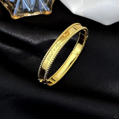 [ElanLuxe Jewelry]CLOVER PERLEE BRACELET SIGNATURE ENGRAVING SERIES