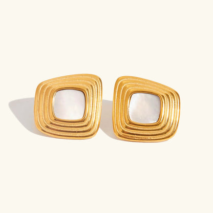 [ElanLuxe]Sylvie Geometric Gold Earrings