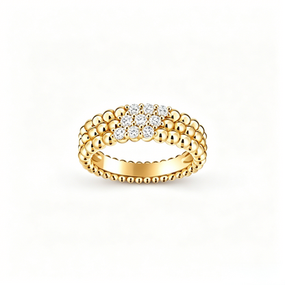 [ElanLuxe Jewelry] THREE-ROW DIAMOND RING