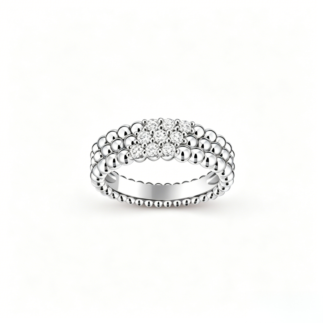 [ElanLuxe Jewelry] THREE-ROW DIAMOND RING