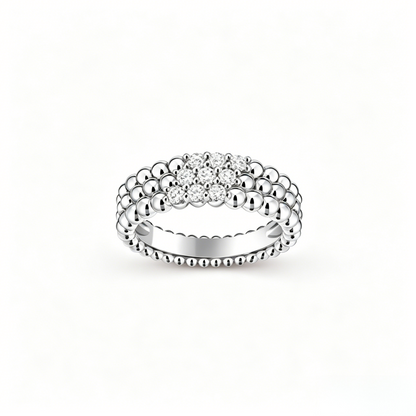 [ElanLuxe Jewelry] THREE-ROW DIAMOND RING