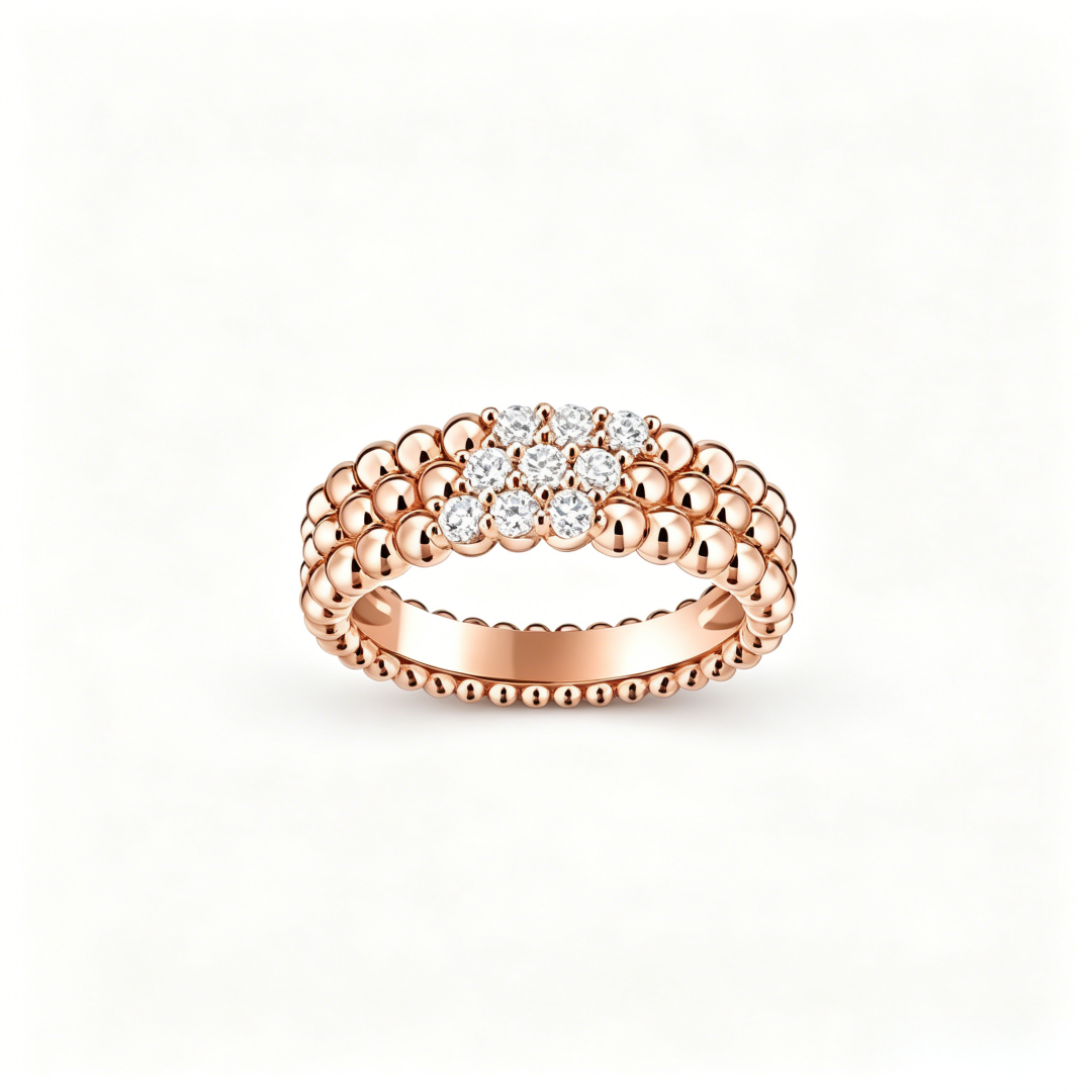 [ElanLuxe Jewelry] THREE-ROW DIAMOND RING