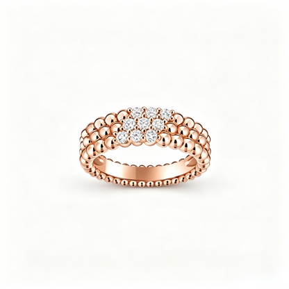 [ElanLuxe Jewelry] THREE-ROW DIAMOND RING