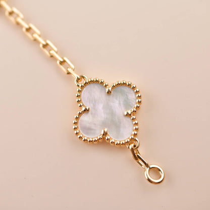 [ElanLuxe Jewelry]CLOVER  5 MOTIF WHITE MOP BRACELET