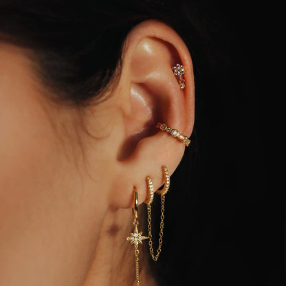 [ElanLuxe]Roxanne Round Back Diamond Stud