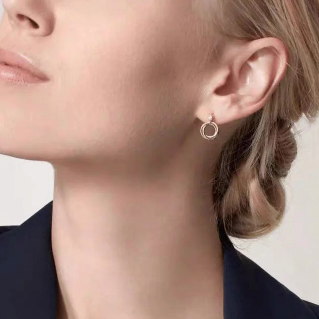 [ElanLuxe Jewelry]TRINITY ON DIAMOND  EARRINGS