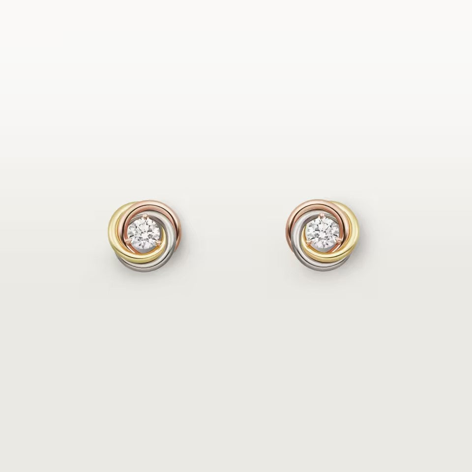 [ElanLuxe Jewelry]TRINITY STUD DIAMOND EARRINGS