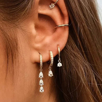 [ElanLuxe]Lacey Diamond Hoops