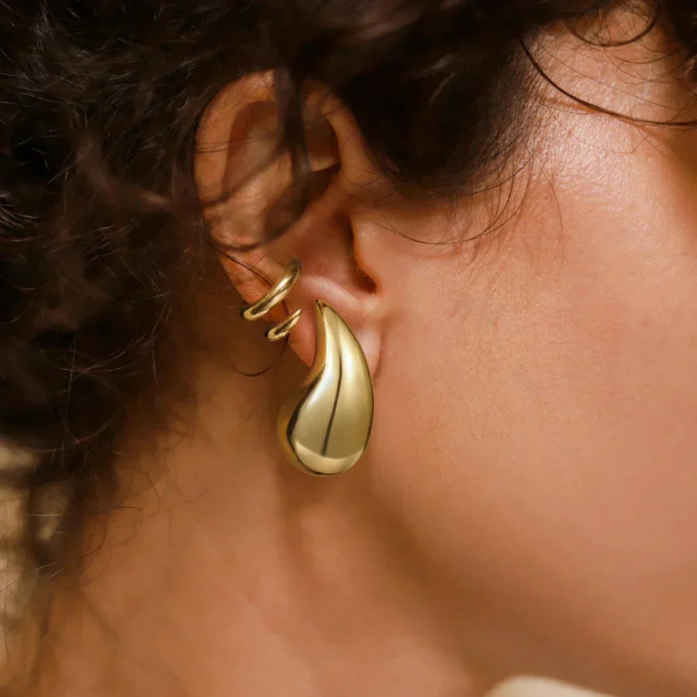 [ElanLuxe]Sandra Teardrop Gold Earrings