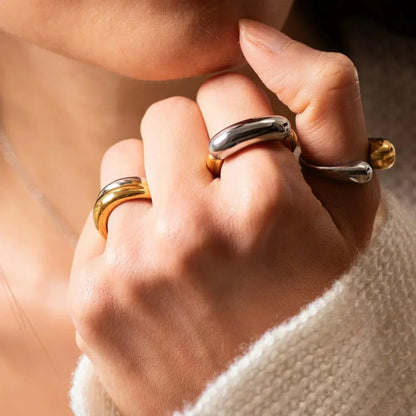 [ElanLuxe]Seren Two Tone Gold Ring